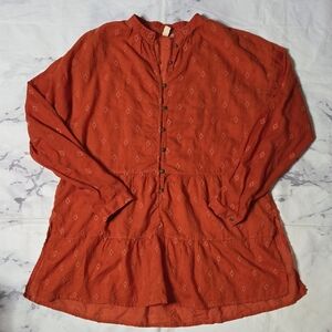 Pilcro Rustic Orange Tiered Tunic